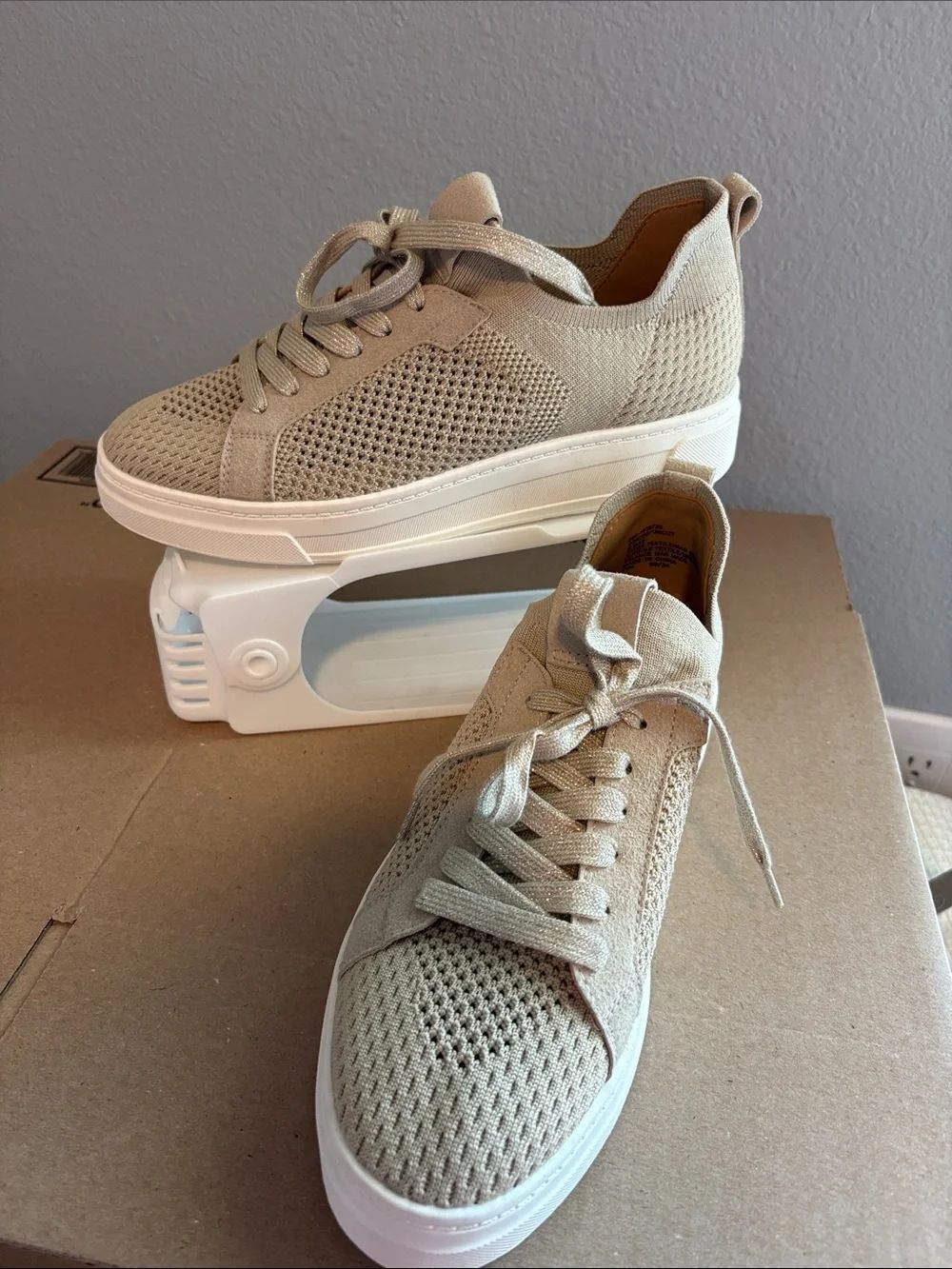 White Mountain Women's Knit Platform Sneaker - Tan